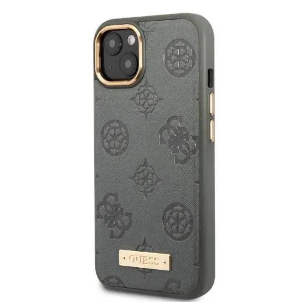 Etui Guess Peony Logo Plate MagSafe GUHMP13MSAPSTG do iPhone 13