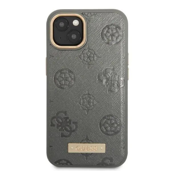 Etui Guess Peony Logo Plate MagSafe GUHMP13MSAPSTG do iPhone 13