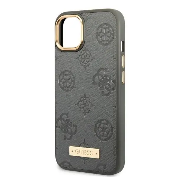 Etui Guess Peony Logo Plate MagSafe GUHMP13MSAPSTG do iPhone 13