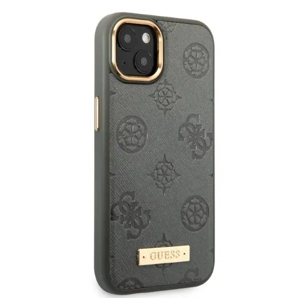 Etui Guess Peony Logo Plate MagSafe GUHMP13MSAPSTG do iPhone 13