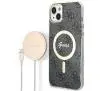 Zestaw Guess GUBPP14MH4EACSK ładowarka indukcyjna + etui 4G Print MagSafe do iPhone 14 Plus