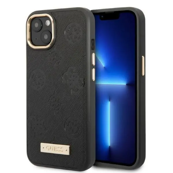 Etui Guess Peony Logo Plate MagSafe GUHMP13MSAPSTK do iPhone 13