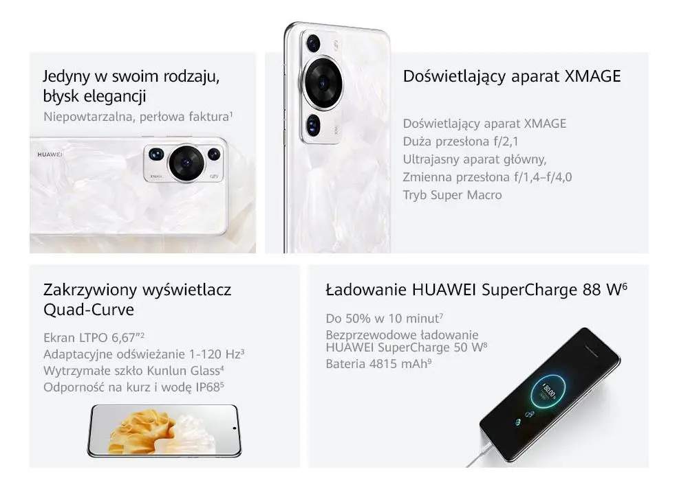 Smartfon Huawei P60 Pro 8/256GB 6.67" 120Hz 48Mpix Perłowy