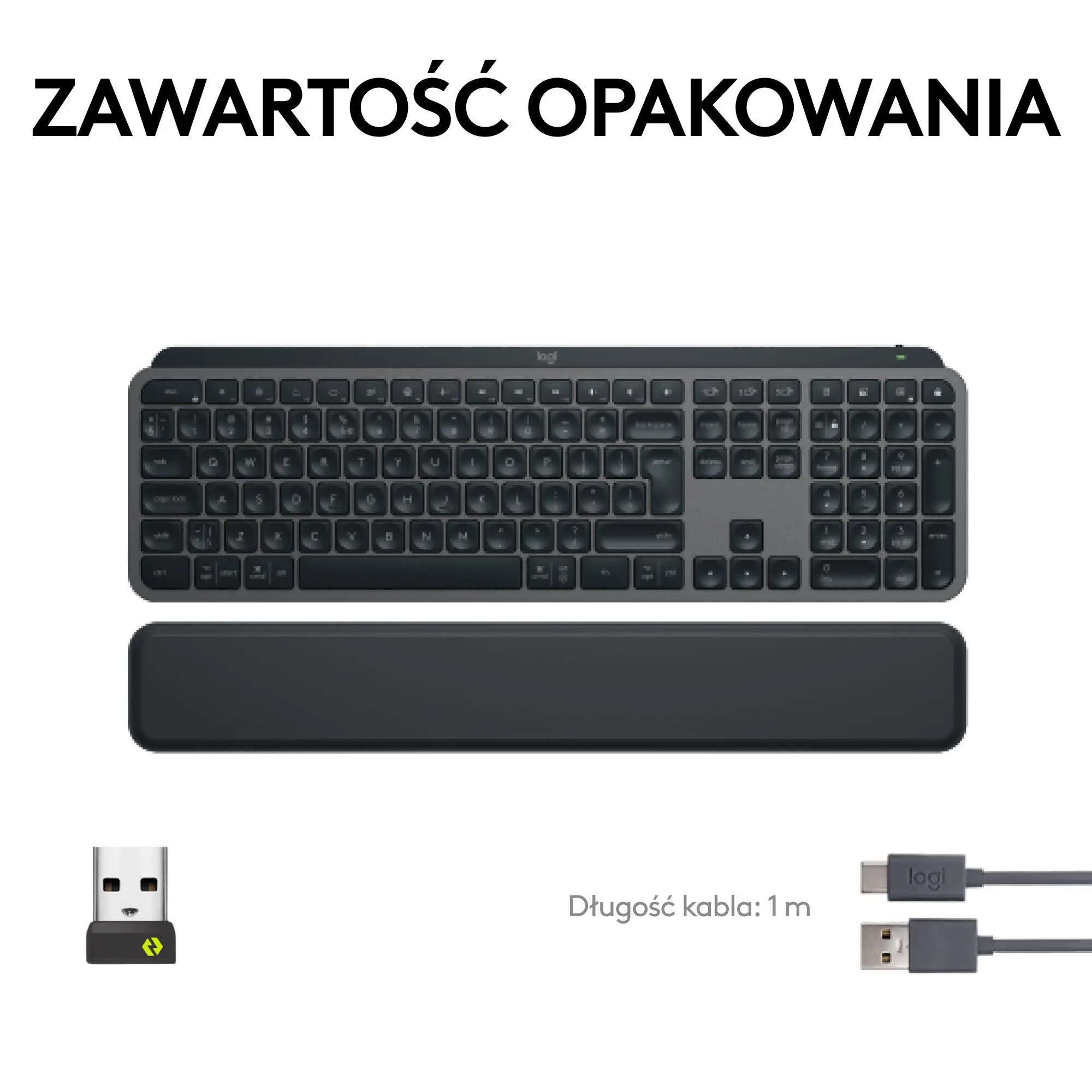 Klawiatura membranowa Logitech MX Keys S + podpórka Grafitowy