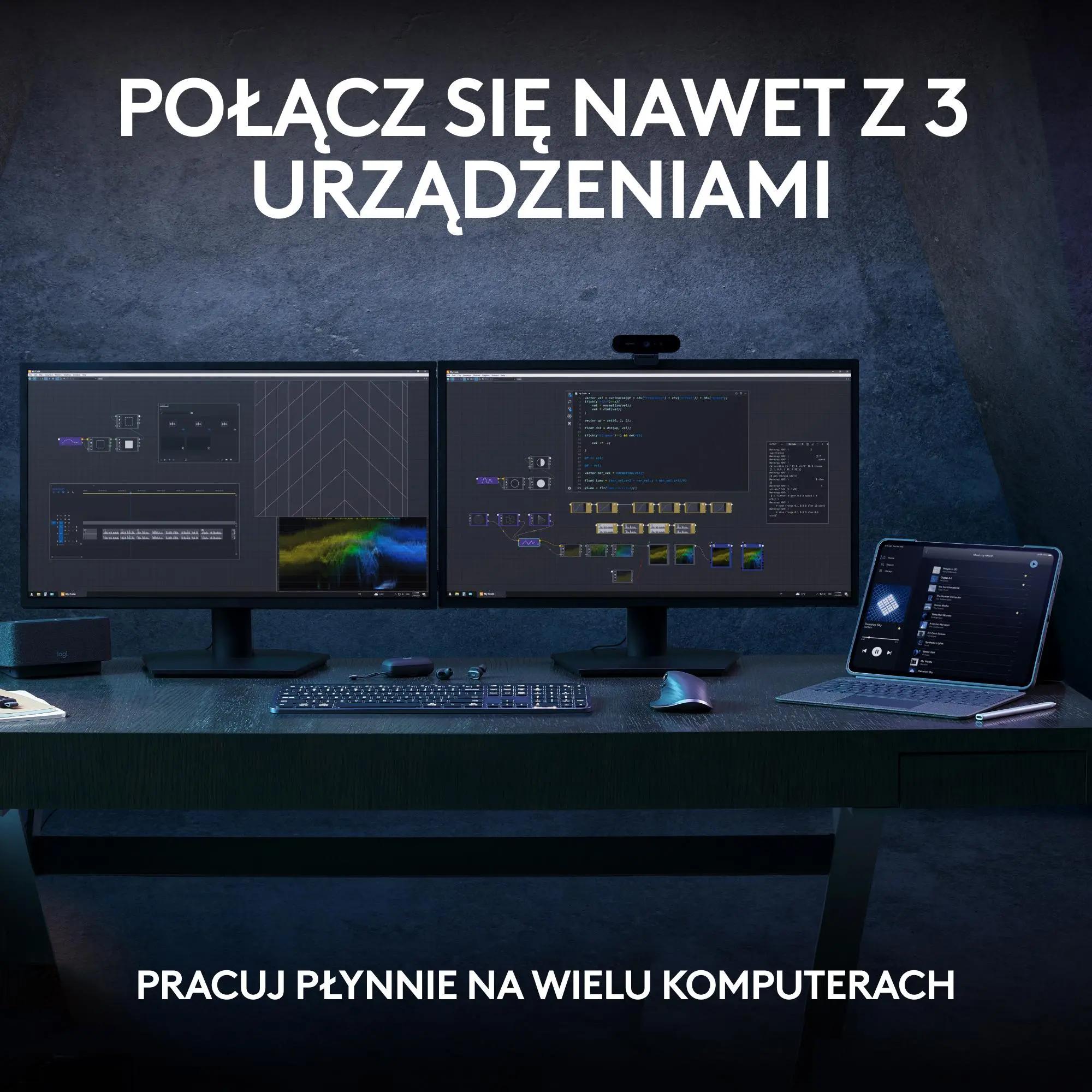 Klawiatura membranowa Logitech MX Keys S + podpórka Grafitowy