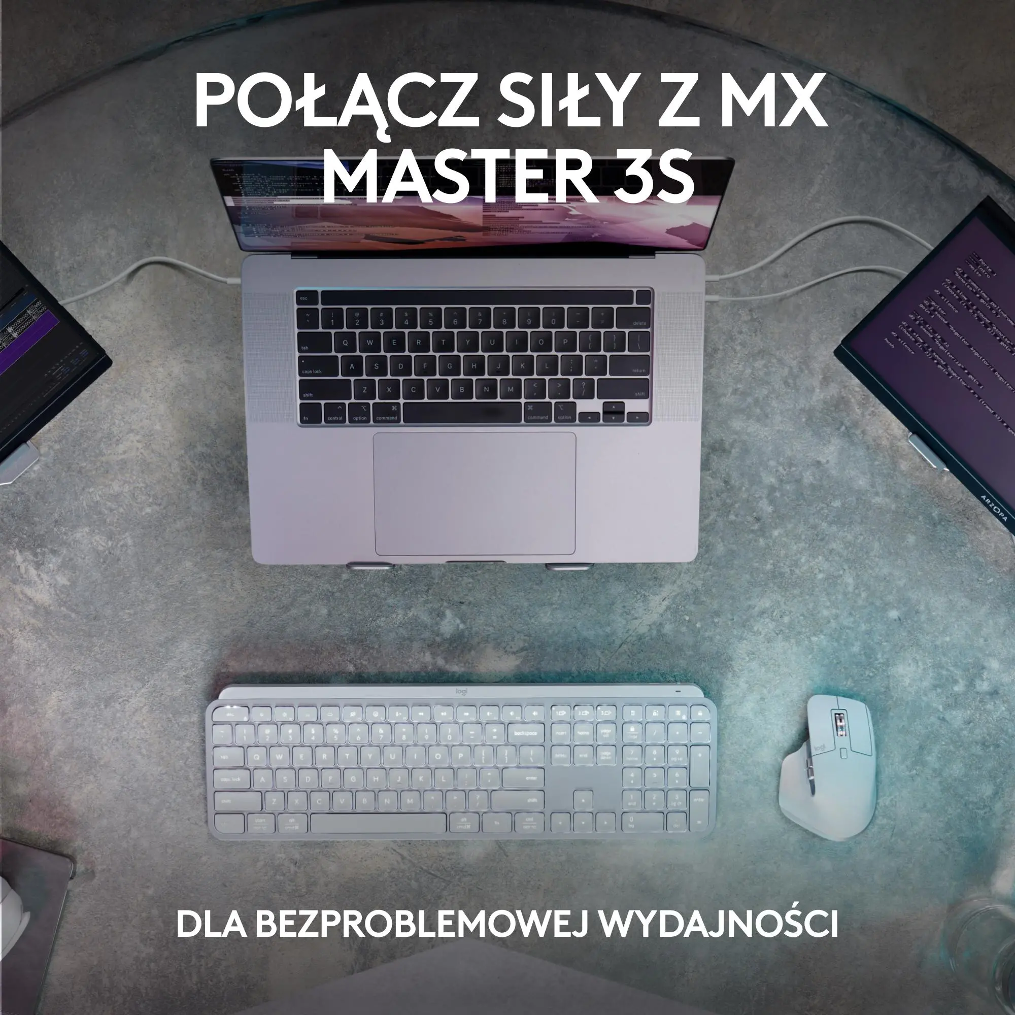 Klawiatura membranowa Logitech MX Keys S + podpórka Grafitowy