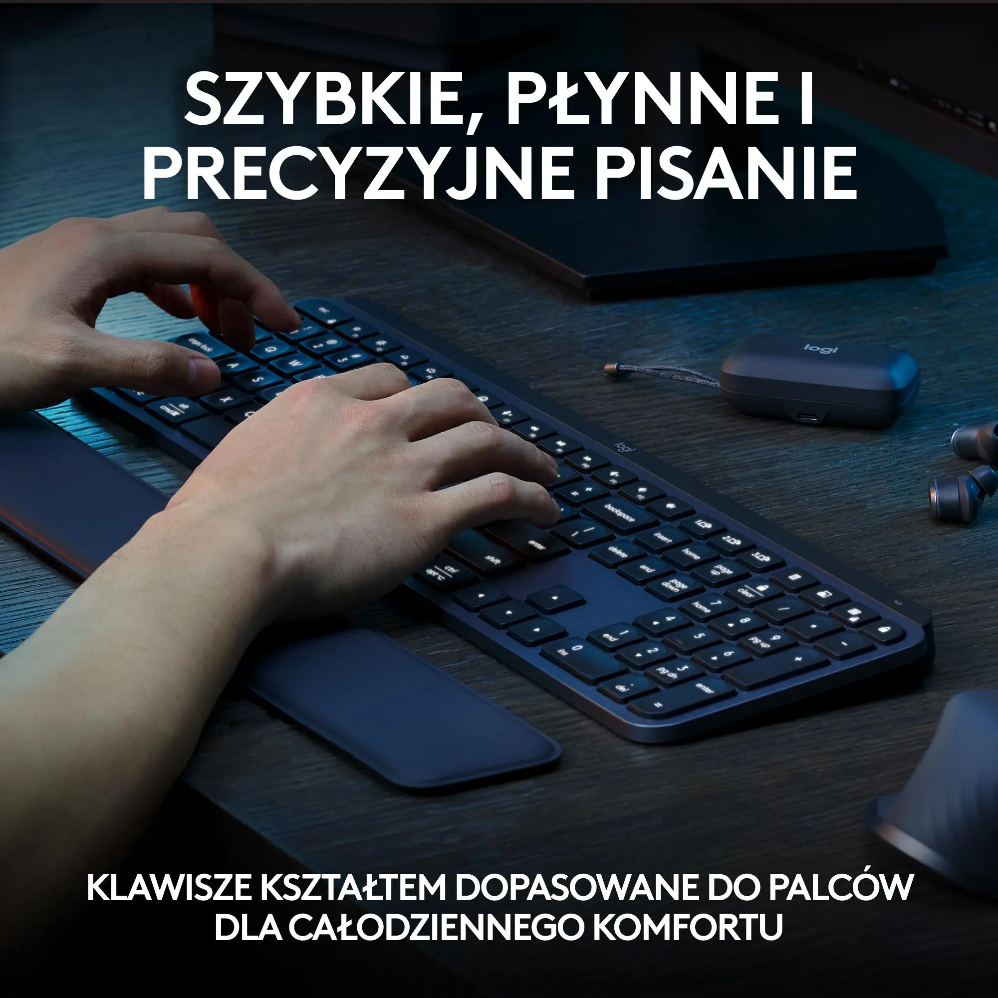 Klawiatura membranowa Logitech MX Keys S + podpórka Grafitowy