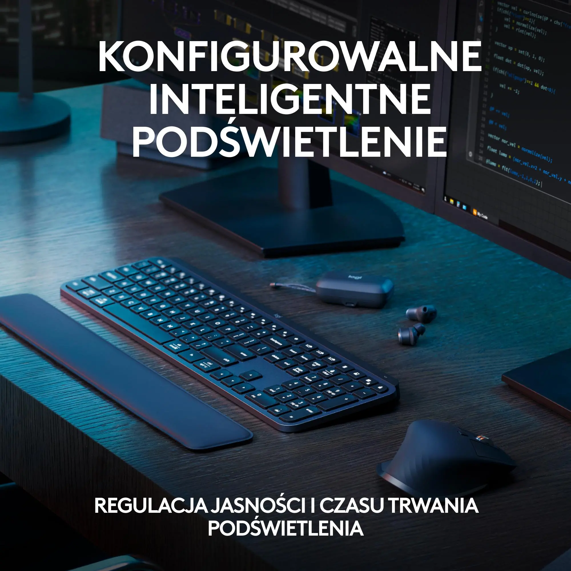 Klawiatura membranowa Logitech MX Keys S + podpórka Grafitowy