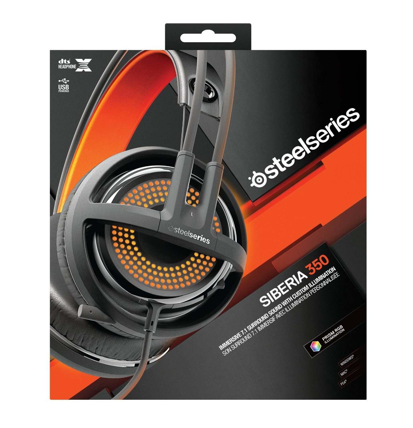 Słuchawki przewodowe z mikrofonem SteelSeries Siberia 350 - czarny