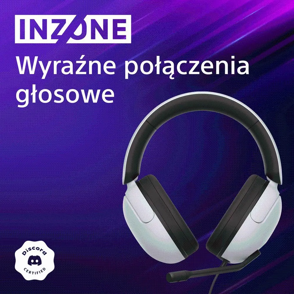 Słuchawki przewodowe z mikrofonem Sony INZONE H3 Nauszne Czarno-biały