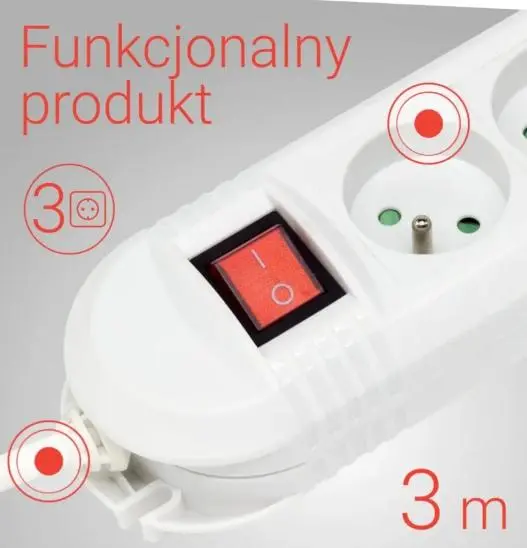 Listwa Hama P2223753 Comfort 3 gniazda 3m Biały