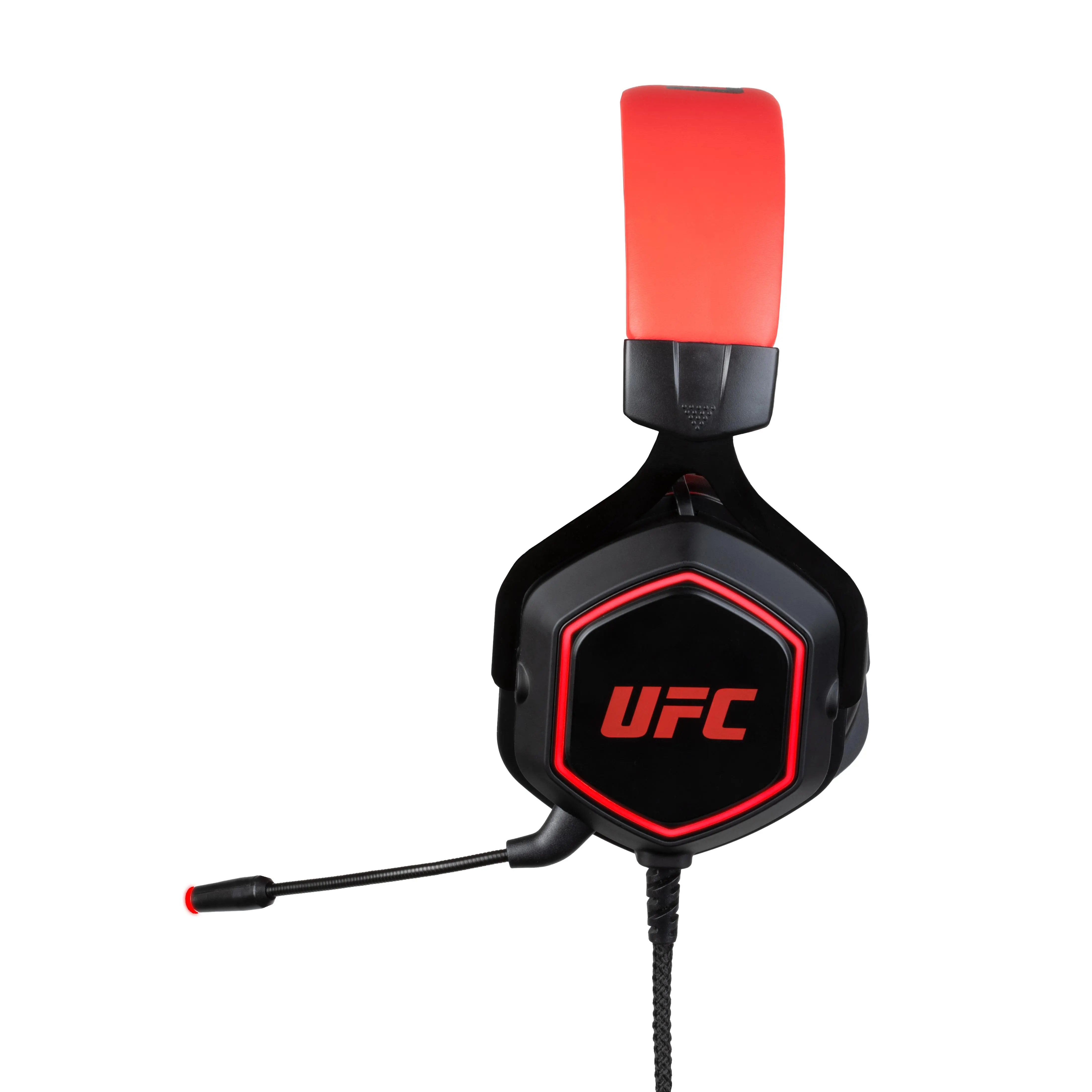 Słuchawki przewodowe z mikrofonem Konix UFC Pro Gaming Headset dla PC Nauszne Czarno-czerwony