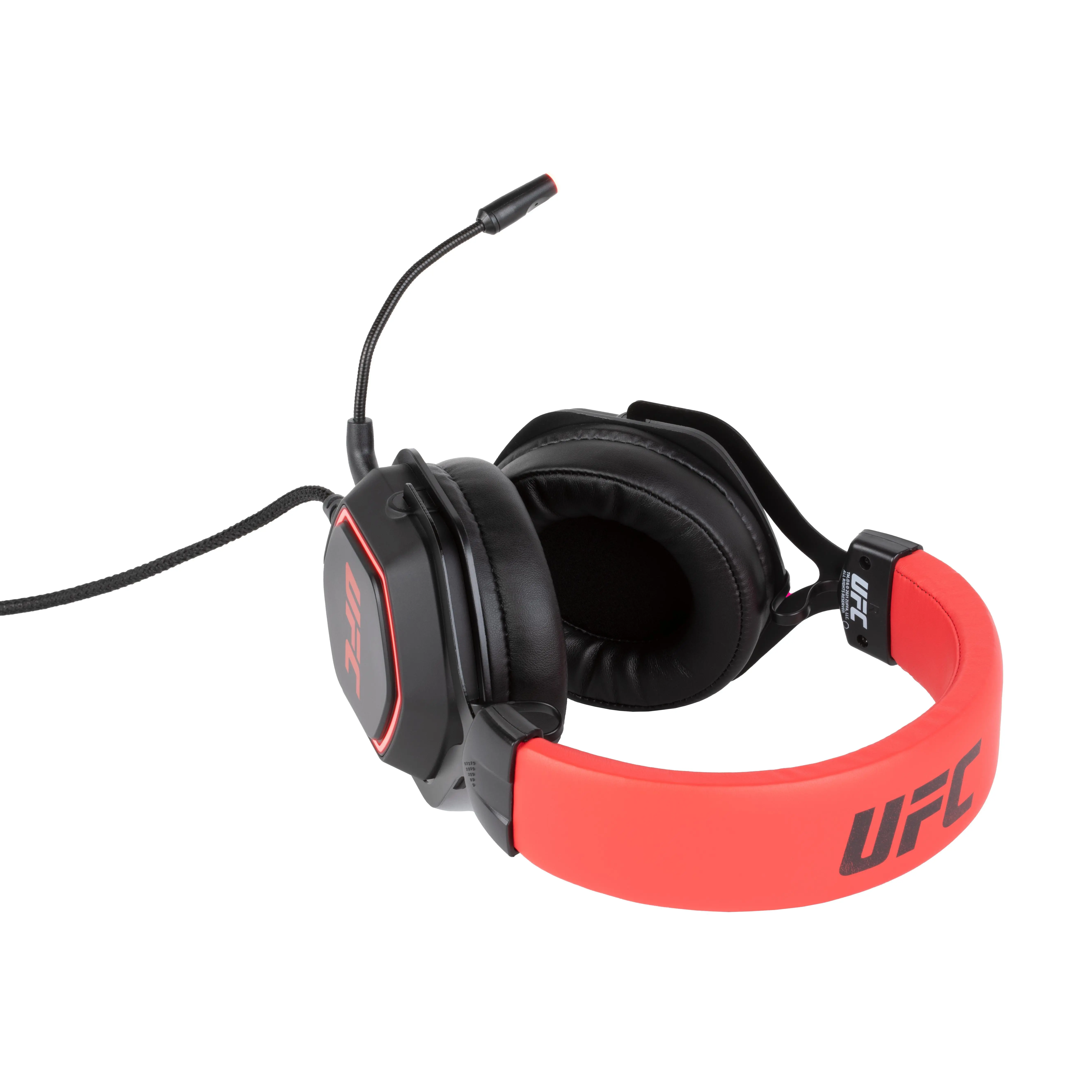 Słuchawki przewodowe z mikrofonem Konix UFC Pro Gaming Headset dla PC Nauszne Czarno-czerwony