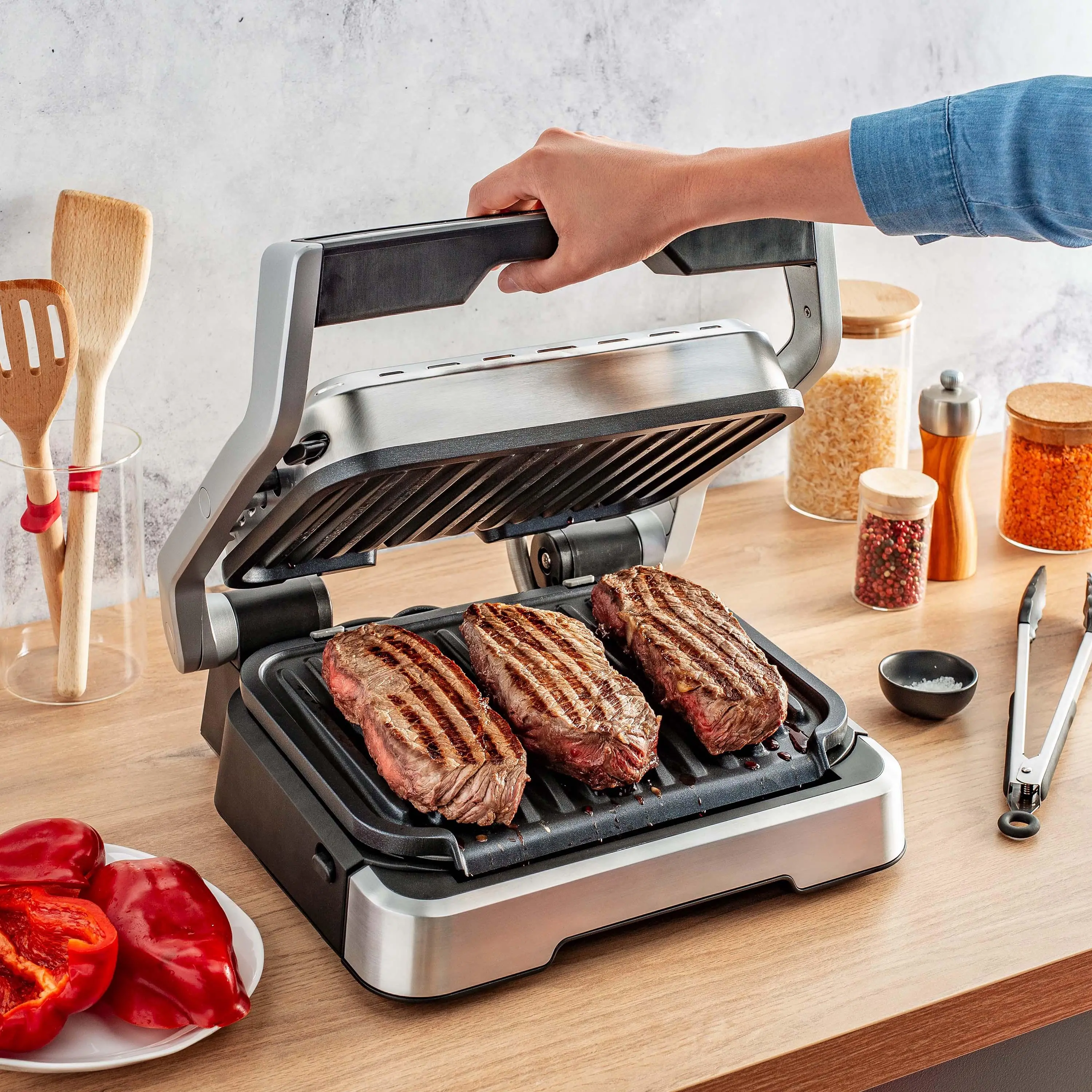 Grill elektryczny Tefal OptiGrill GC774D30 600cm2 Programy automatyczne