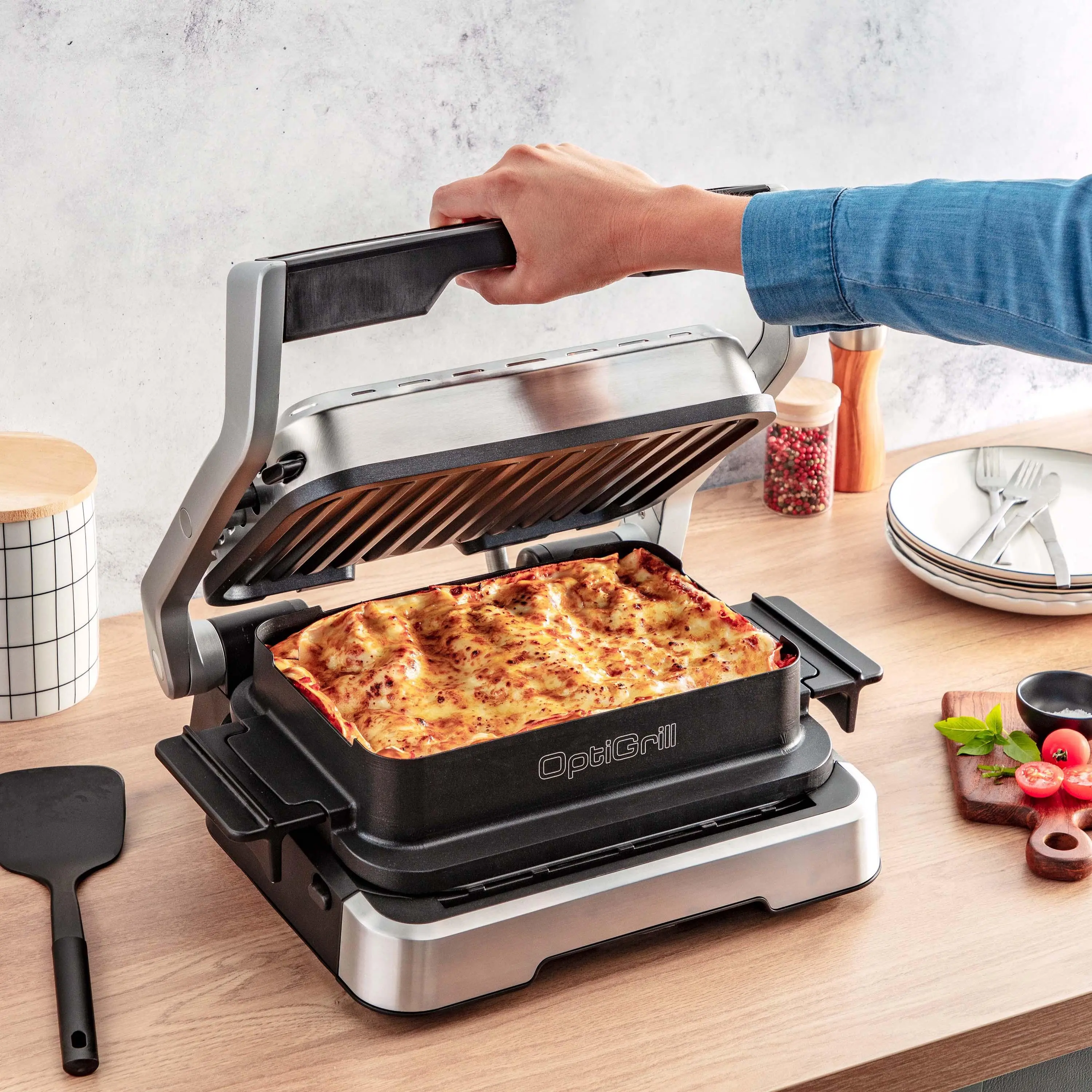 Grill elektryczny Tefal OptiGrill GC774D30 600cm2 Programy automatyczne