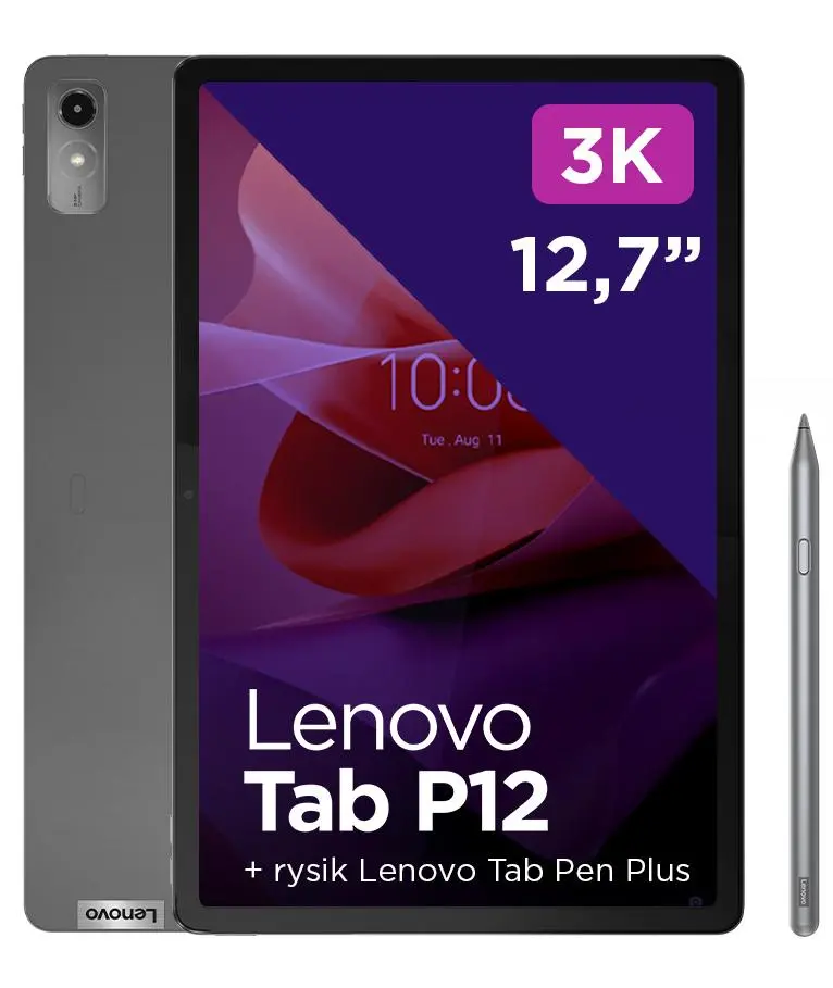 Tablet Lenovo Tab P12 TB370FU 12,7" 8/128GB Wi-Fi Storm Grey + Tab Pen Plus