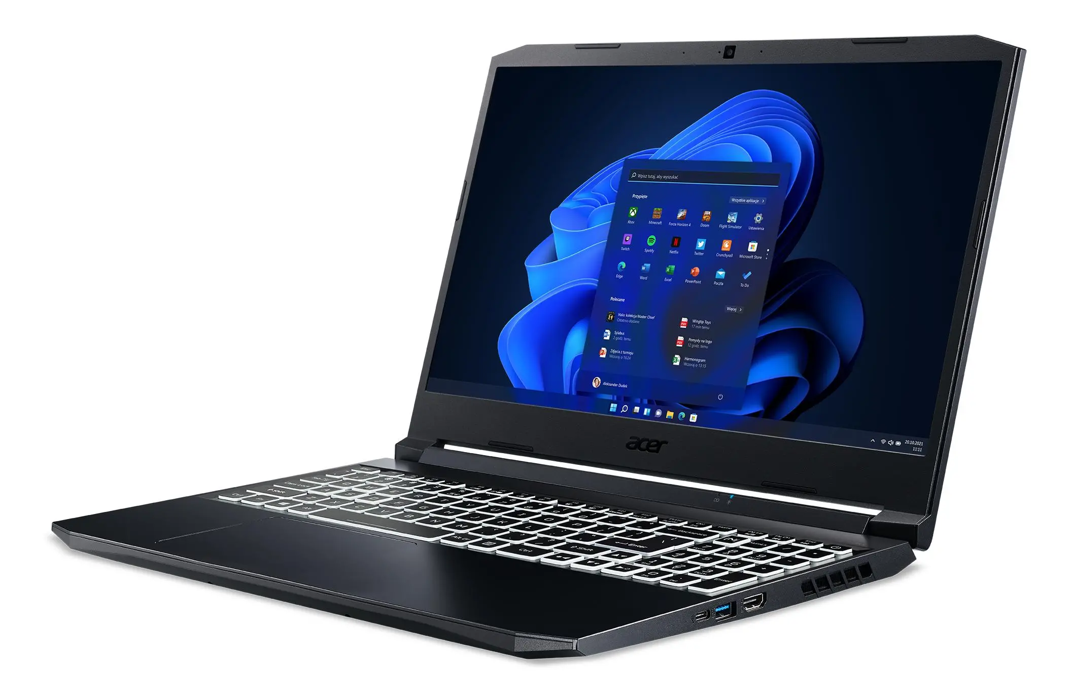 Laptop gamingowy Acer Nitro 5 AN515-45-R9CT 15,6" 144Hz R7 5800H 16GB RAM 1TB Dysk SSD RTX3080 Win11 Czarny