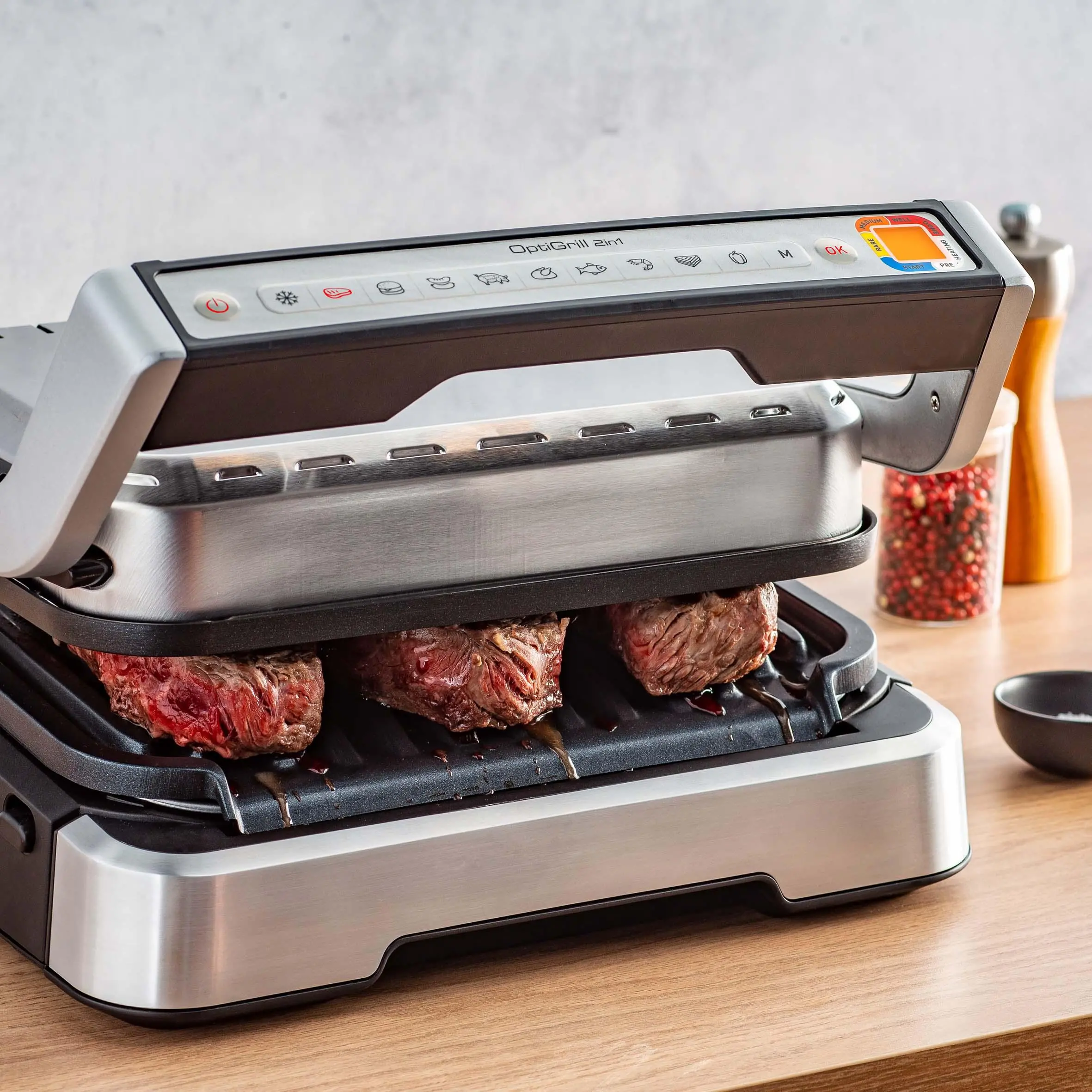 Grill elektryczny Tefal OptiGrill 2w1 GC772D30 Programy automatyczne