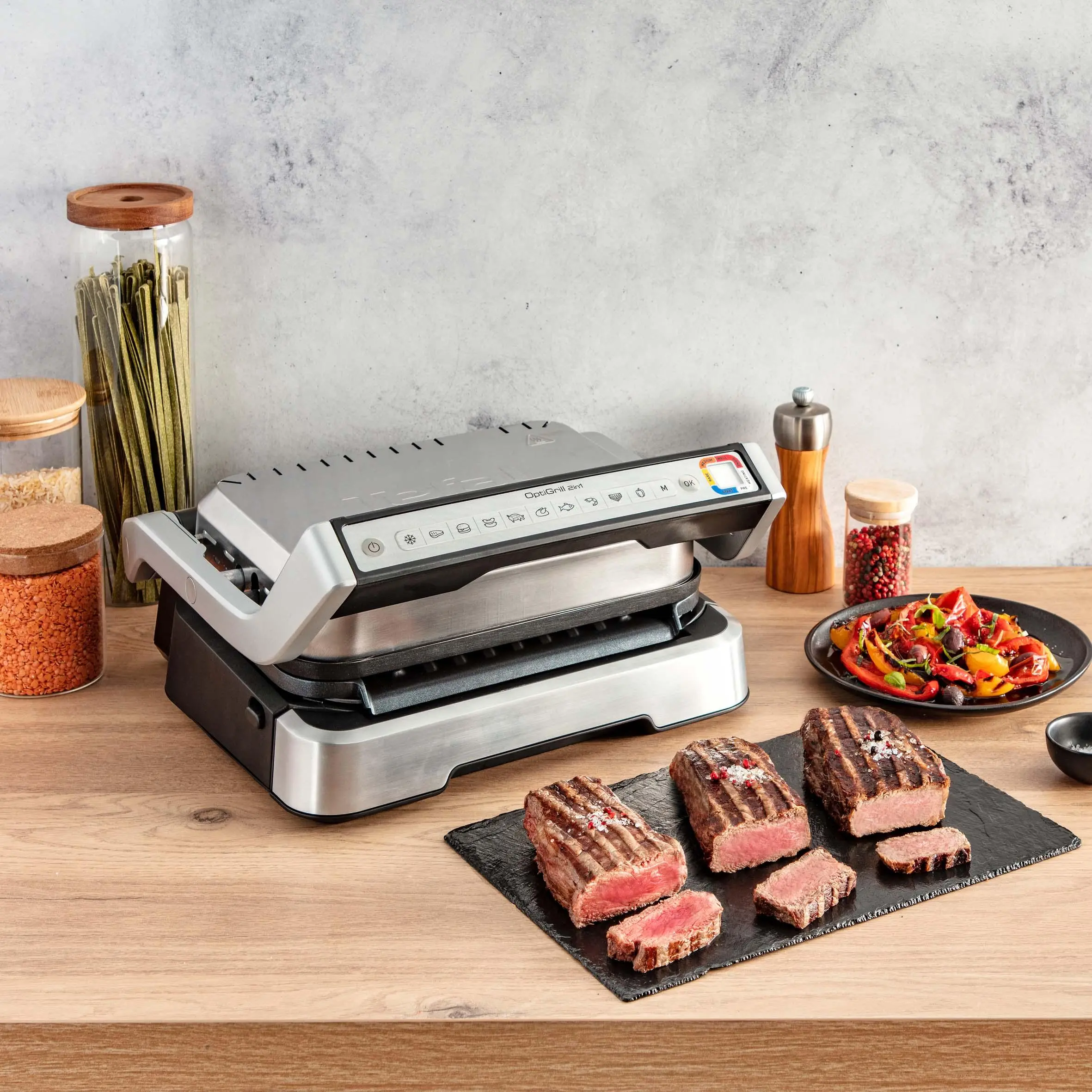 Grill elektryczny Tefal OptiGrill 2w1 GC772D30 Programy automatyczne