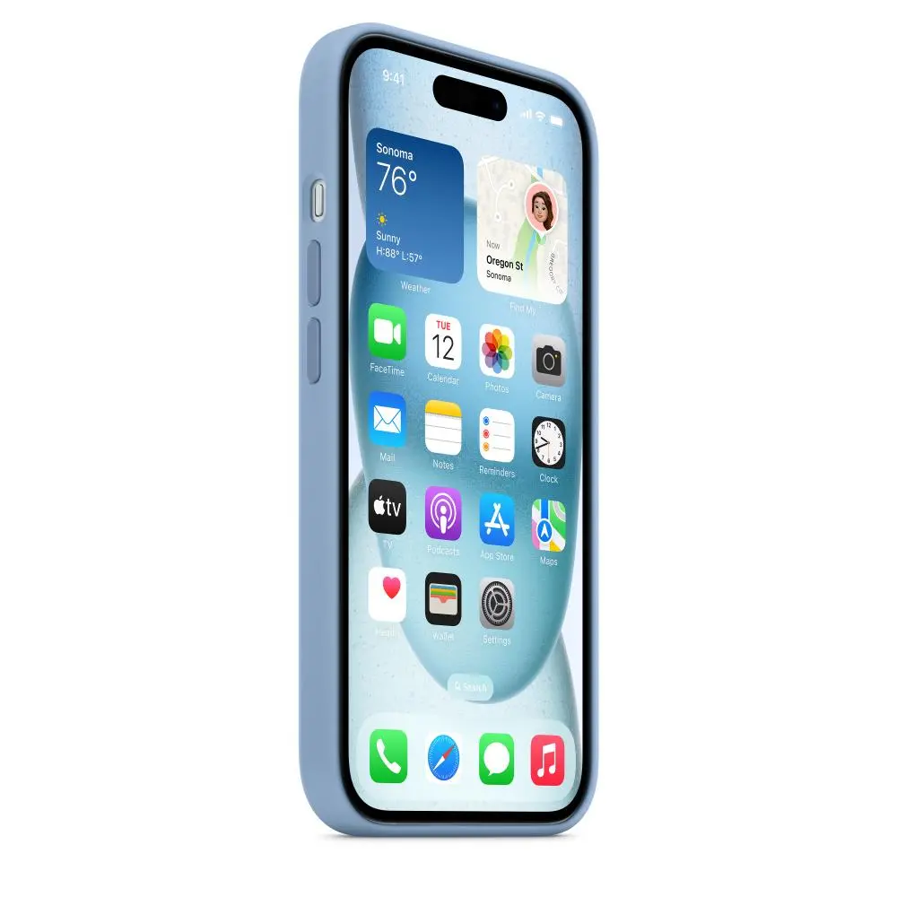 Etui Apple silikonowe z MagSafe do iPhone 15 Zimowy błękit