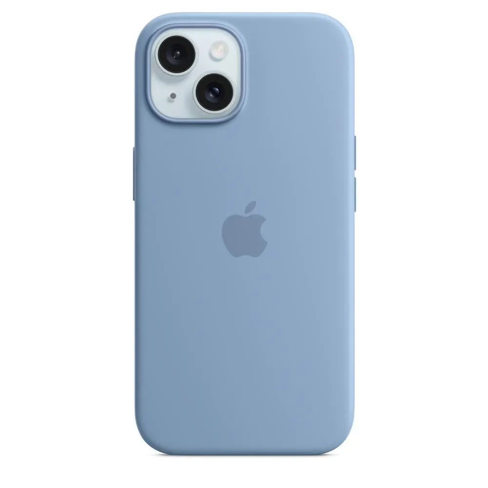 Etui Apple silikonowe z MagSafe do iPhone 15 Zimowy błękit