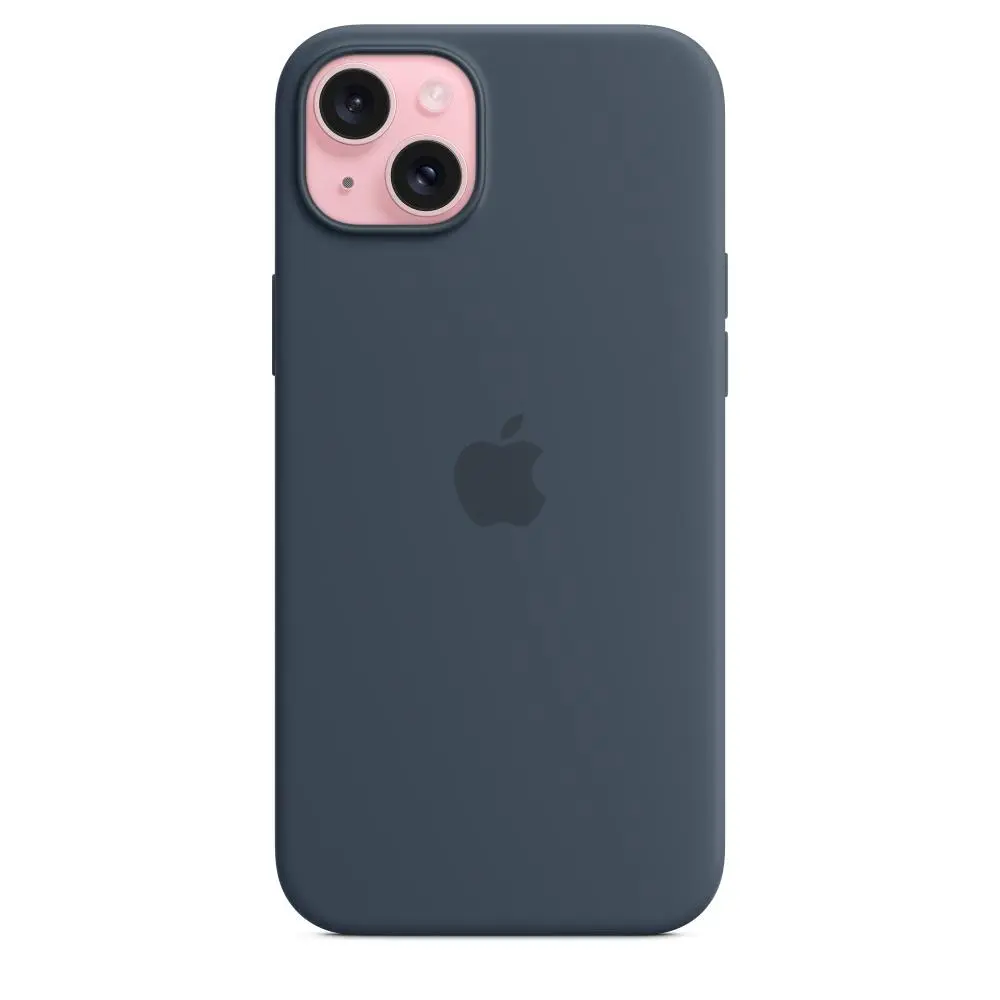 Etui Apple silikonowe z MagSafe do iPhone 15 Plus Sztormowy błękit