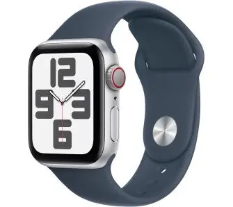 Apple Watch SE 2gen GPS + Cellular koperta 40mm z aluminium Srebrny pasek sportowy Zimowy błękit S/M