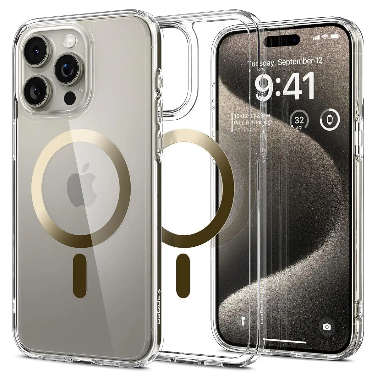 Etui Spigen Ultra Hybrid MagFit do iPhone 15 Pro Max Złoty