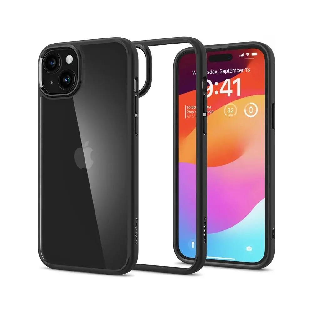 Etui Spigen Crystal Hybrid do iPhone 15 Plus Czarny