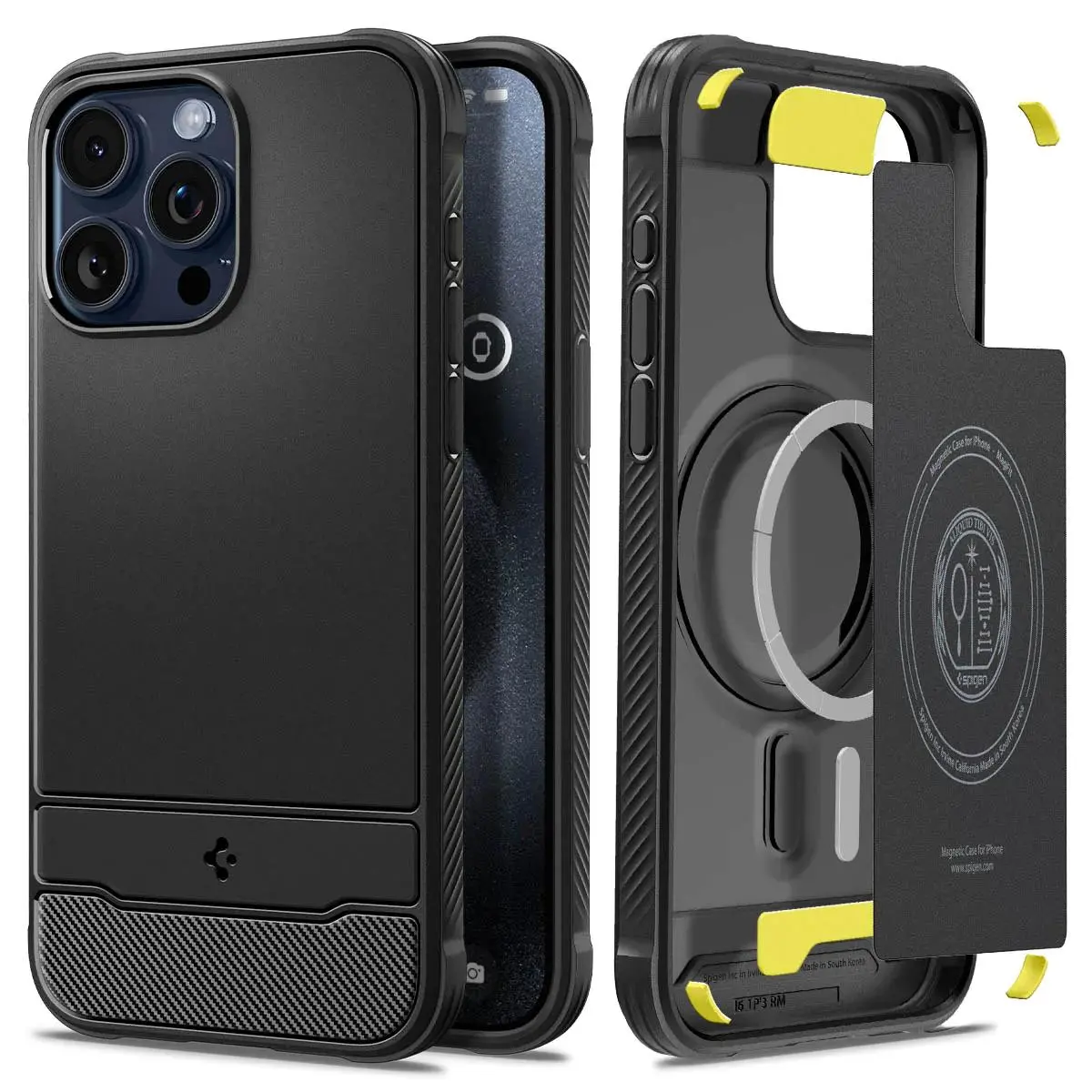 Etui Spigen Rugged Armor MagFit do iPhone 15 Pro Czarny