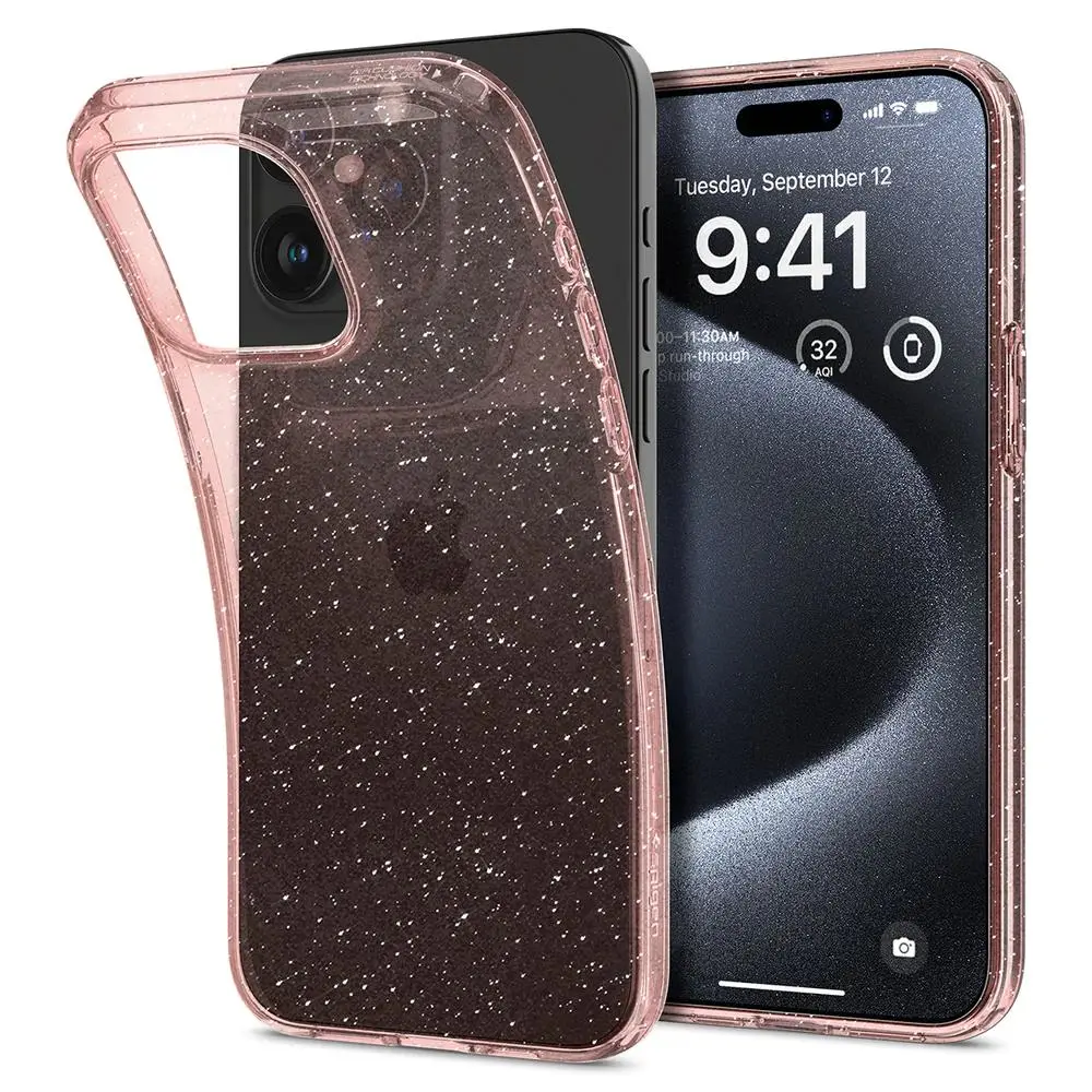 Etui Spigen Liquid Crystal Glitter do iPhone 15 Pro rose quartz