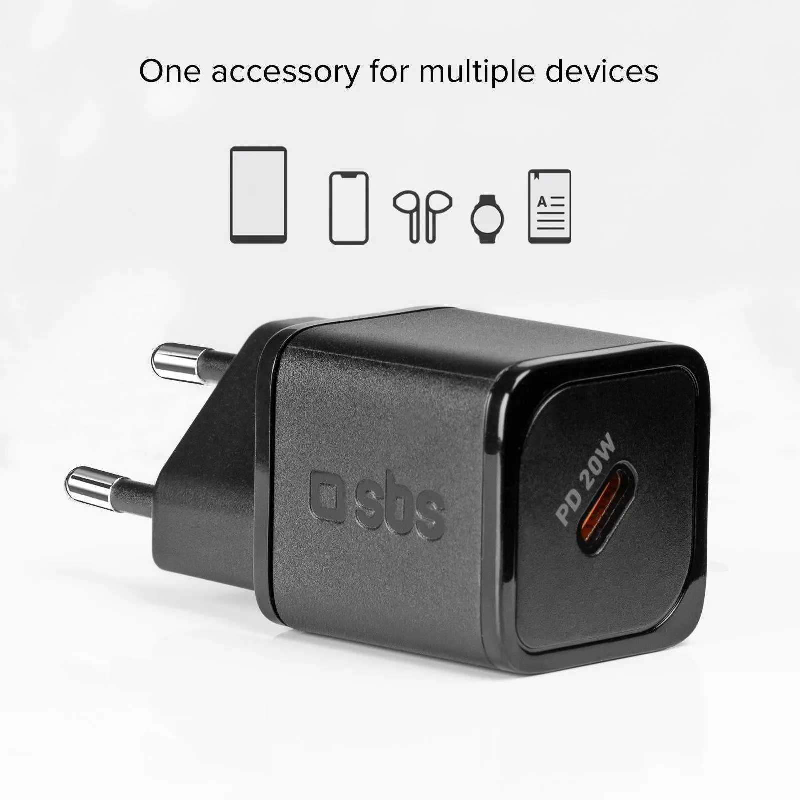 Ładowarka sieciowa SBS NanoTube GaN PD20W USB-C Czarny