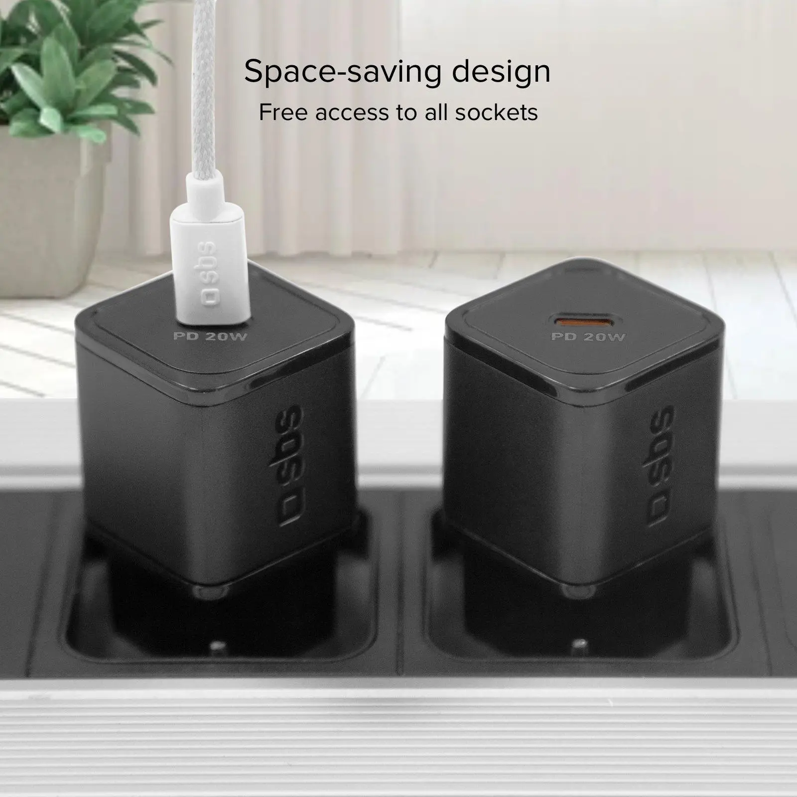 Ładowarka sieciowa SBS NanoTube GaN PD20W USB-C Czarny