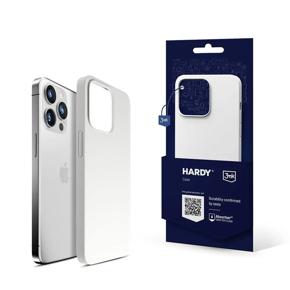 Etui 3mk Hardy Silicone Mag Case do iPhone 15 Pro Srebrno-biały