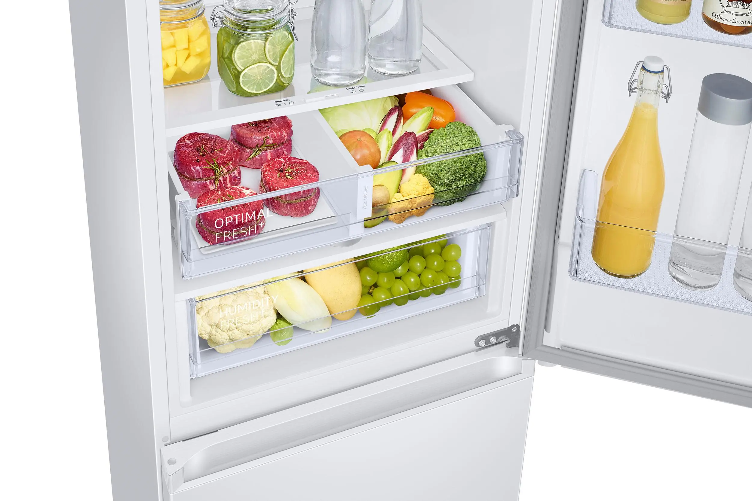 Lodówka Samsung RB34C675DWW Pełny No Frost 185,3cm Szuflada z kontrolą wilgotności Zdalne sterowanie Biały