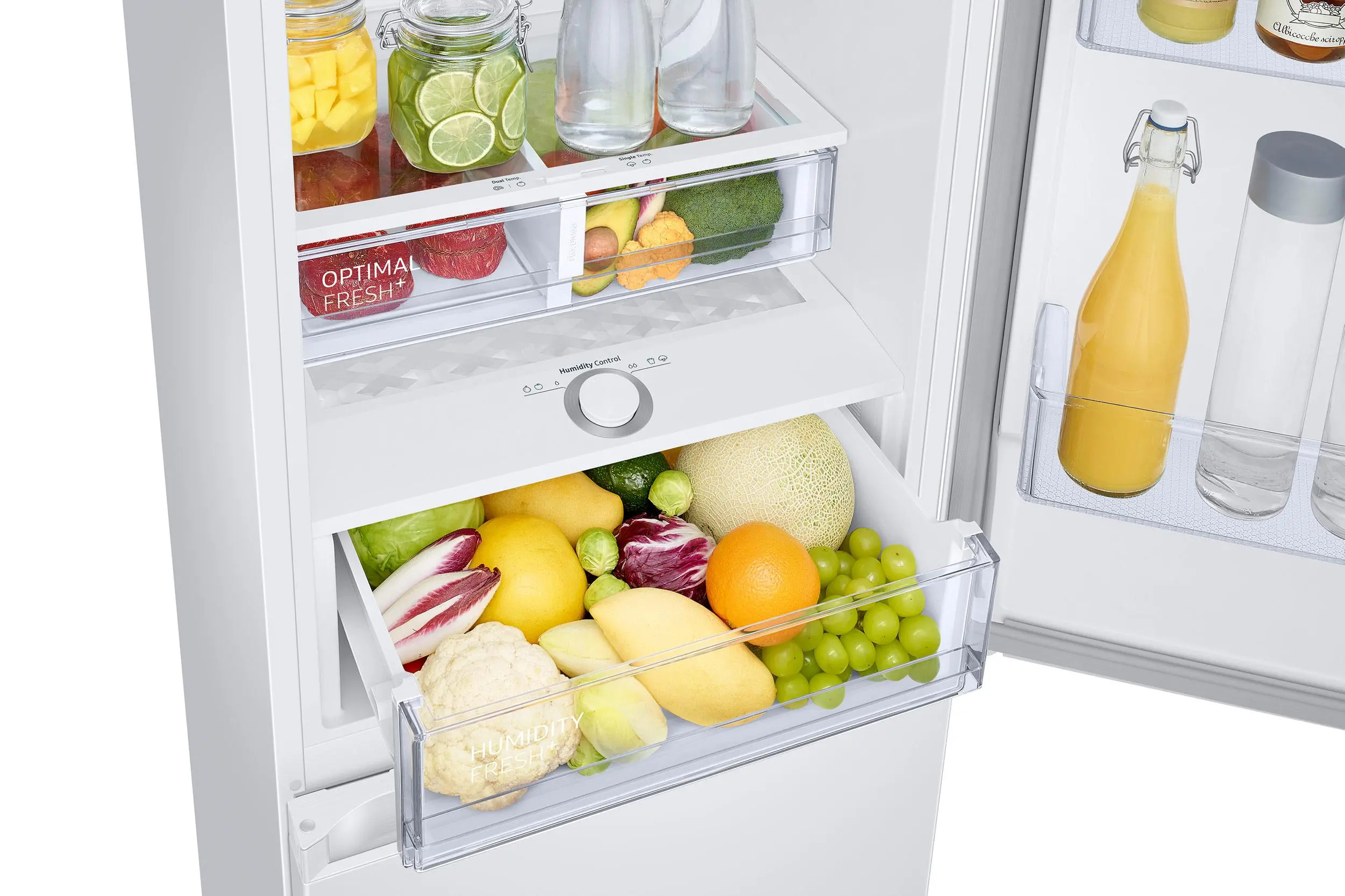 Lodówka Samsung RB34C675DWW Pełny No Frost 185,3cm Szuflada z kontrolą wilgotności Zdalne sterowanie Biały