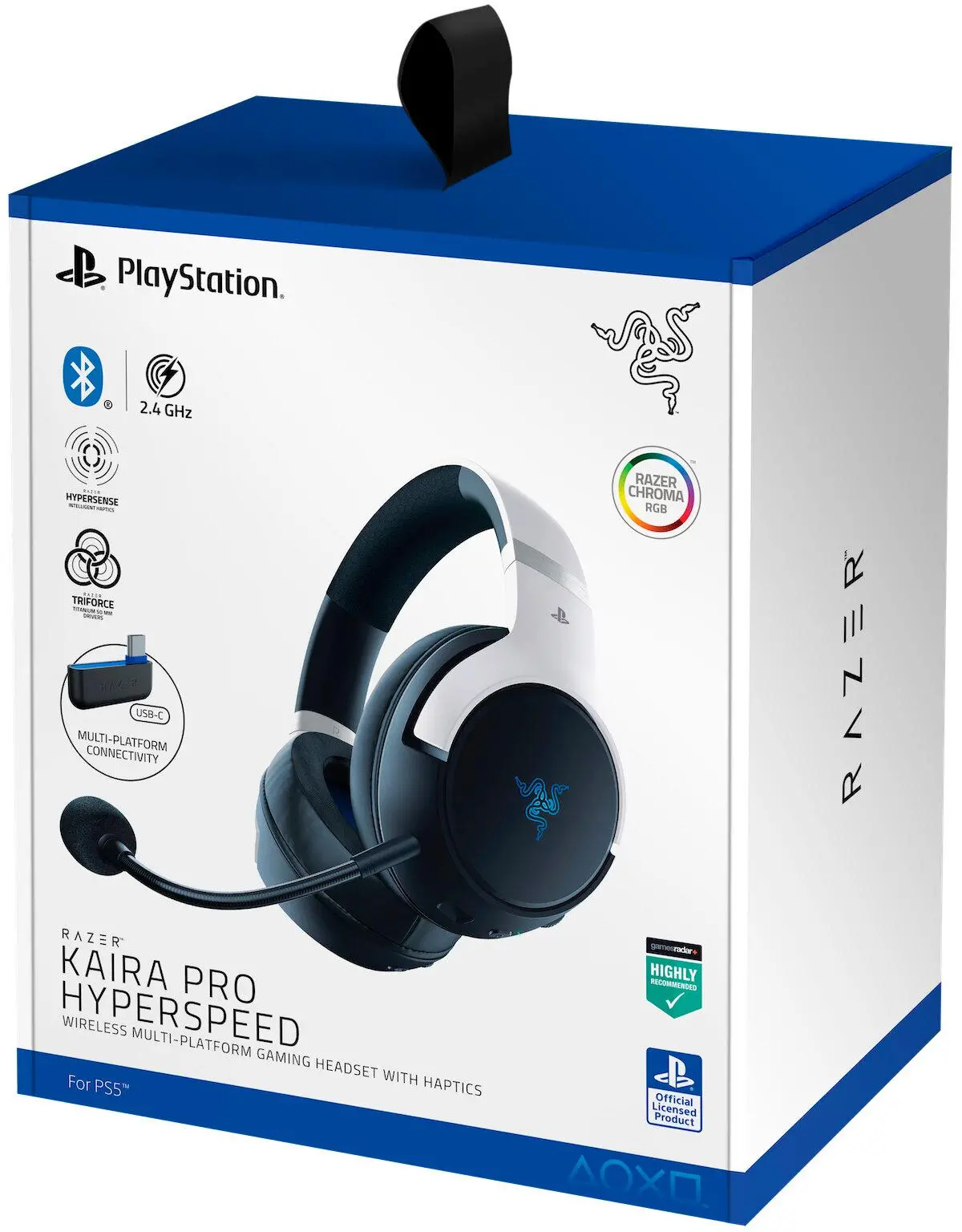 Słuchawki bezprzewodowe z mikrofonem Razer Kaira Pro HyperSpeed PlayStation Nauszne Biały