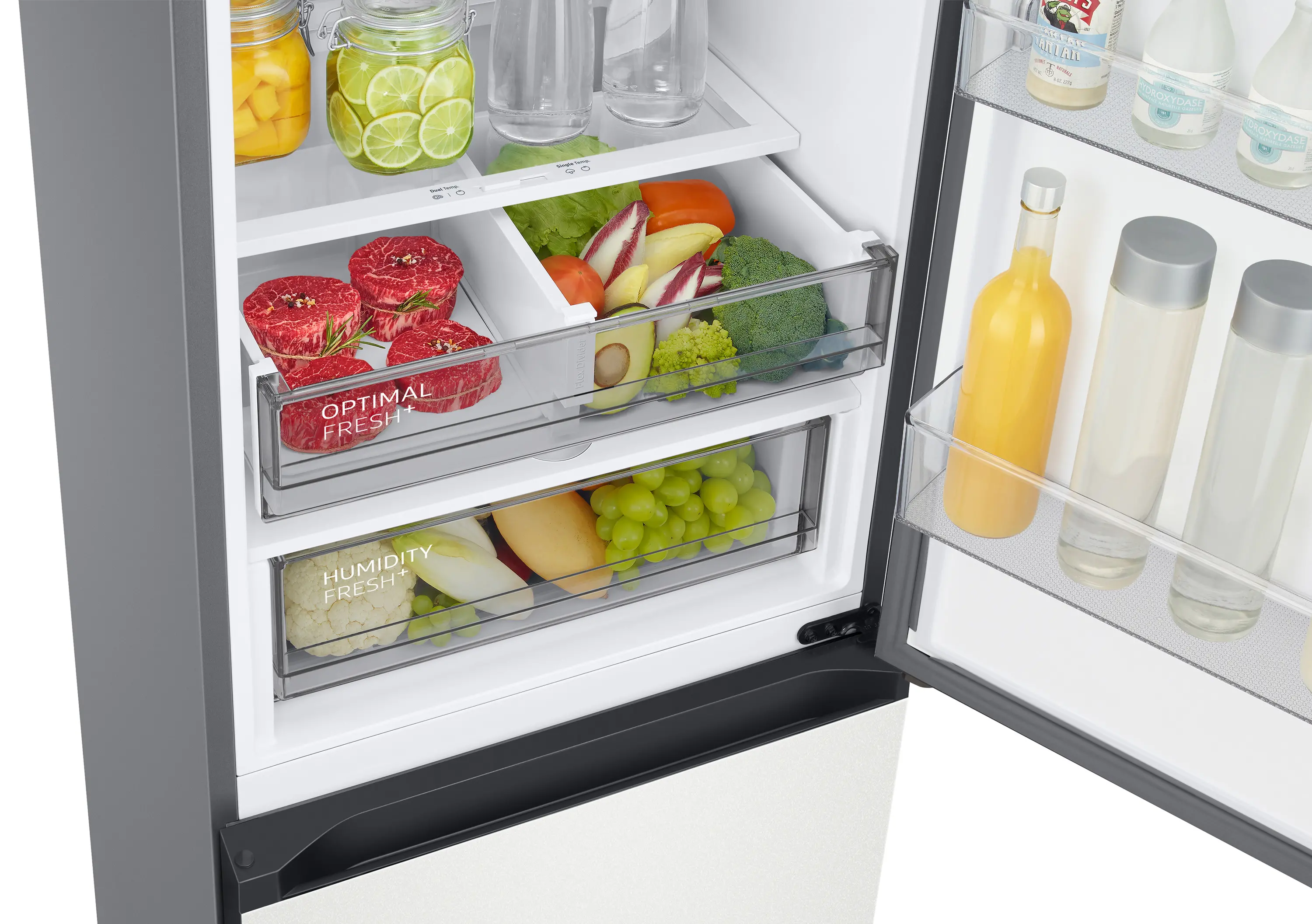Lodówka Samsung Bespoke RB38C7B6AAP Pełny No Frost 203cm Szuflada z kontrolą wilgotności Elegancki Granat/Naturalna Biel