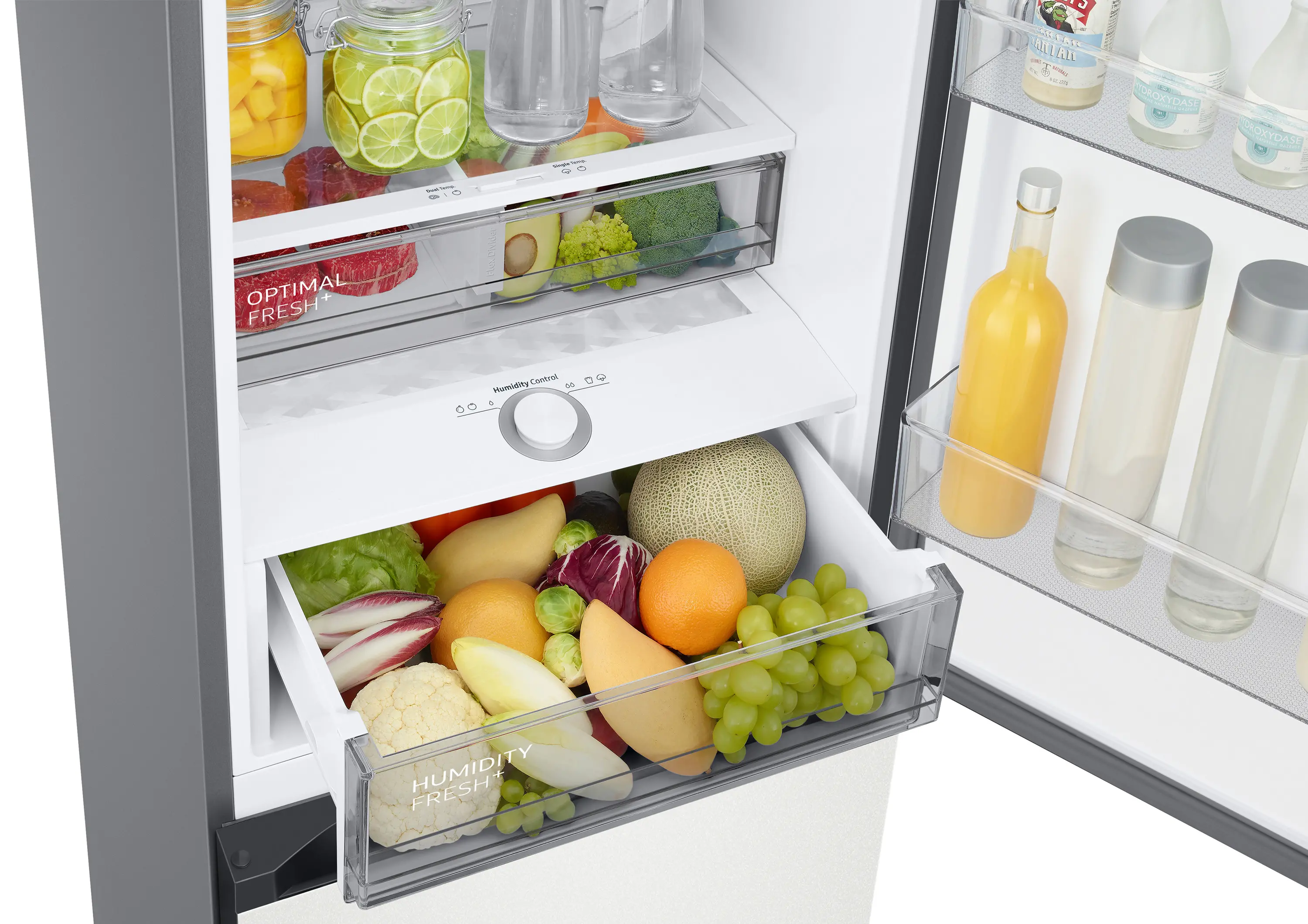 Lodówka Samsung Bespoke RB38C7B6AAP Pełny No Frost 203cm Szuflada z kontrolą wilgotności Elegancki Granat/Naturalna Biel