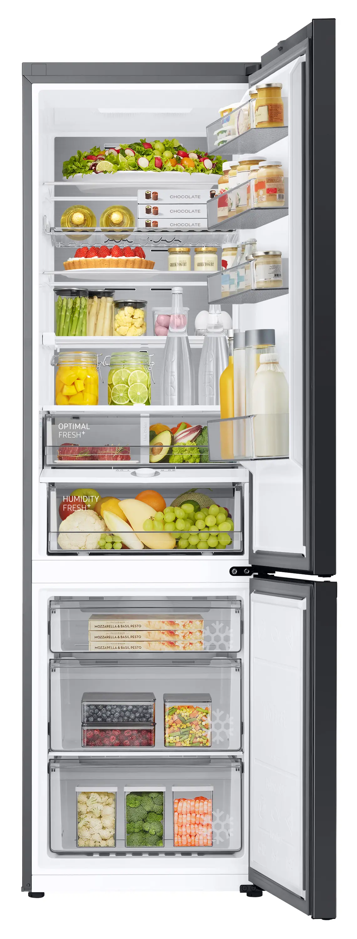 Lodówka Samsung Bespoke RB38C7B6AAP Pełny No Frost 203cm Szuflada z kontrolą wilgotności Elegancki Granat/Naturalna Biel