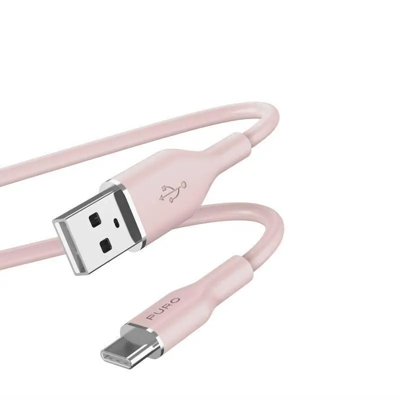Kabel Puro ICON Soft PUUSBCICONROSEI USB-A do USB-C do 1,5m Różowy