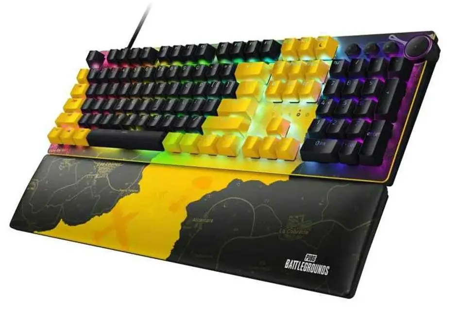 Klawiatura mechaniczna Razer Huntsman V2 Linear Optical Switch PUBG: BATTLEGROUNDS Edition Czarno-żółty