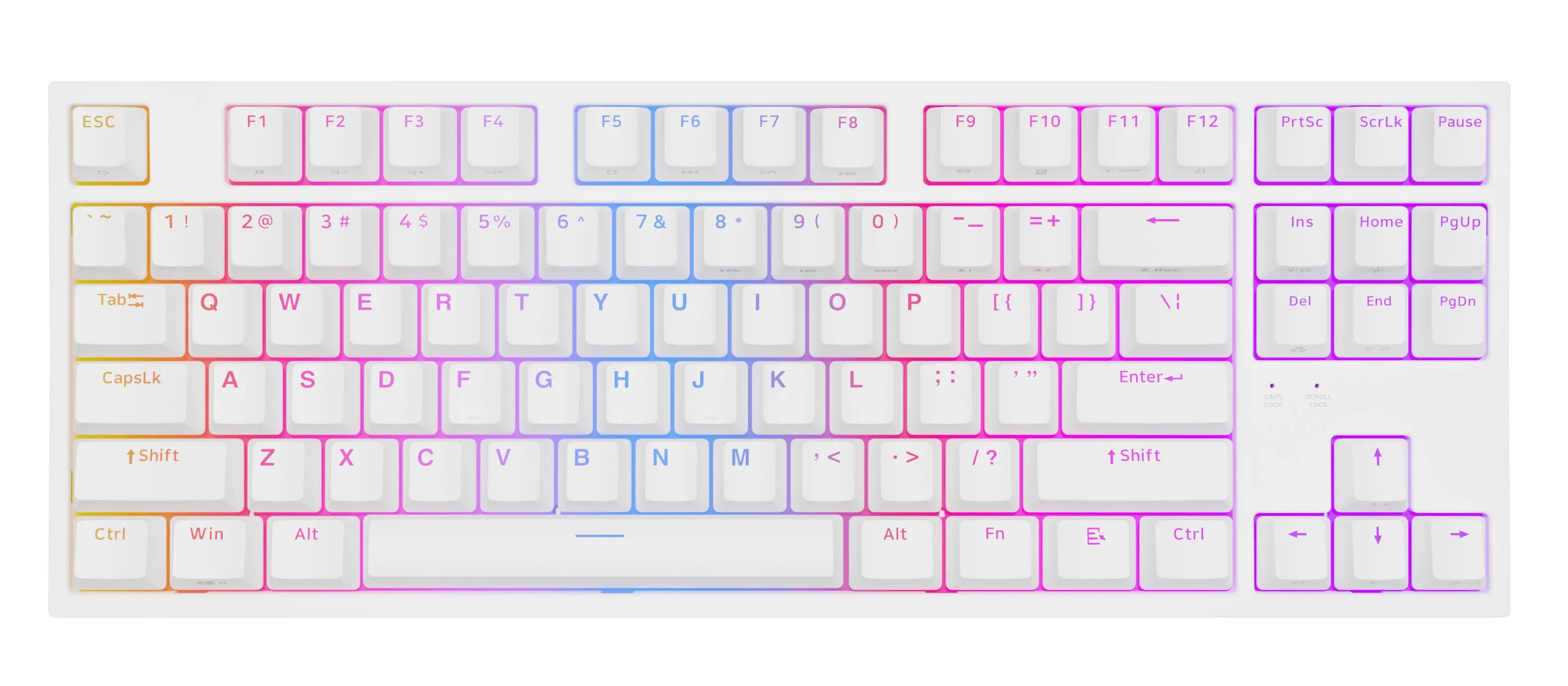 Klawiatura mechaniczna Genesis Thor 404 TKL US RGB Gateron Yellow Pro Biały