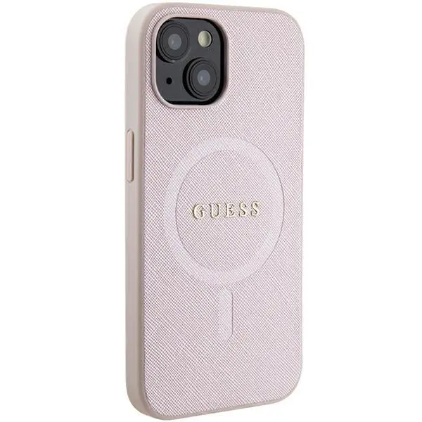 Etui Guess Saffiano MagSafe GUHMP15MPSAHMCP do iPhone 15 Plus Różowy