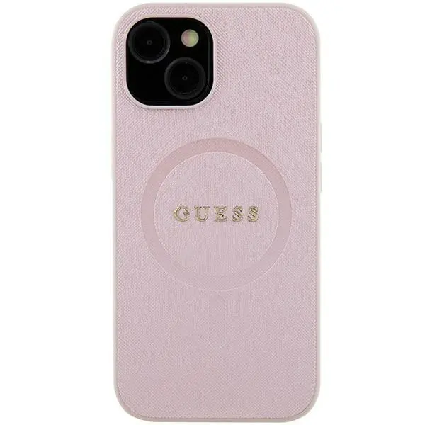 Etui Guess Saffiano MagSafe GUHMP15MPSAHMCP do iPhone 15 Plus Różowy
