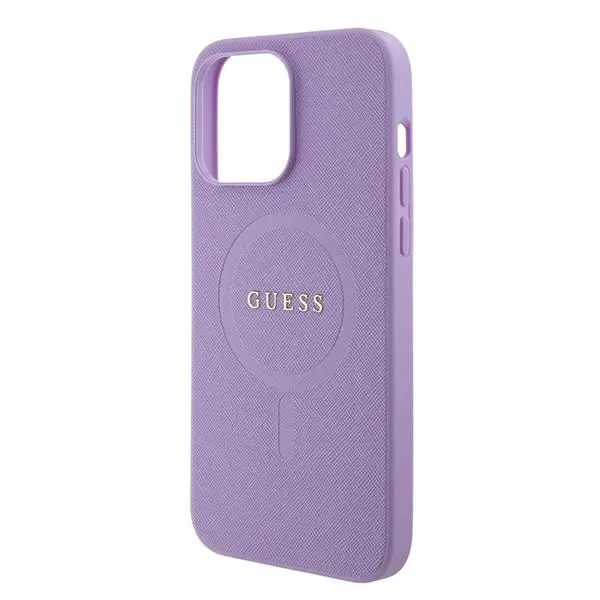 Etui Guess Saffiano MagSafe GUHMP15XPSAHMCU do iPhone 15 Pro Max Purpurowy