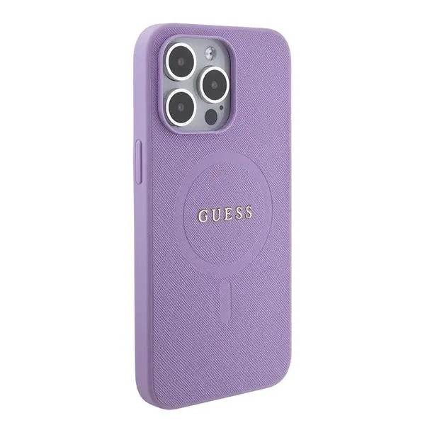 Etui Guess Saffiano MagSafe GUHMP15XPSAHMCU do iPhone 15 Pro Max Purpurowy
