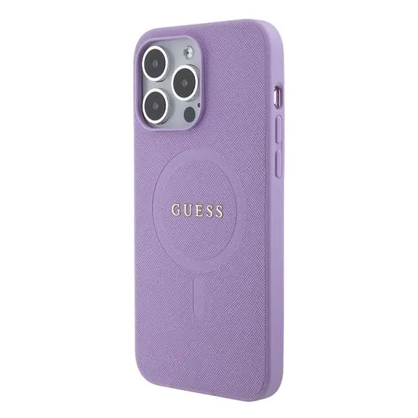 Etui Guess Saffiano MagSafe GUHMP15XPSAHMCU do iPhone 15 Pro Max Purpurowy