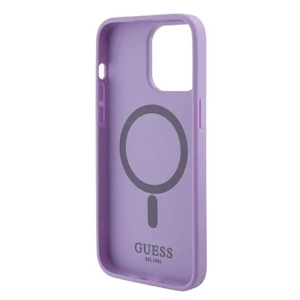Etui Guess Saffiano MagSafe GUHMP15XPSAHMCU do iPhone 15 Pro Max Purpurowy