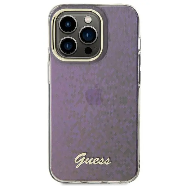 Etui Guess IML Faceted Mirror Disco Iridescent GUHCP15LHDECMP do iPhone 15 Pro Różowy